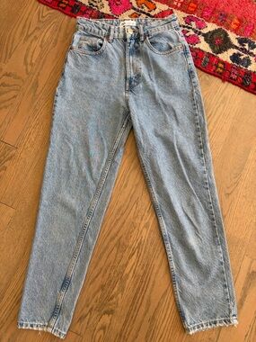 Zara Distressed High-Rise Light Wash Jeans